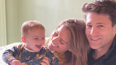 Katy Tur and Tony Dokoupil with their son Theordore.