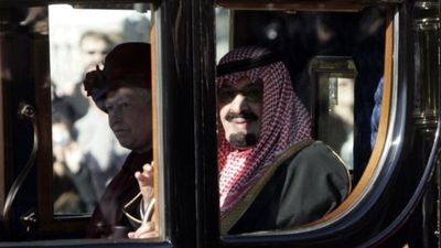 The Queen hazes the Crown Prince of Saudi Arabia by taking him on a drive