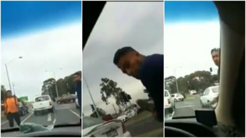 The victim captured the ute driver's outburst on camera. (Supplied)