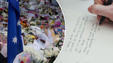 Tributes laid for the Bondi stabbing victims.