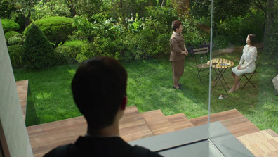 One of the garden scenes from the 2019 film, Parasite.