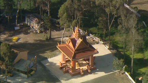 The attack occured at a Buddhist temple in Sydney's southwest. (9NEWS)