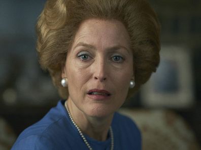 Gillian Anderson as Margaret Thatcher in The Crown Season 4.