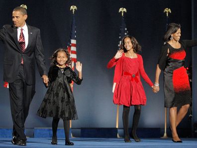 Barack Obama Malia Sasha Michelle Obama 1