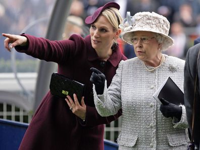 Zara Tindall with the Queen