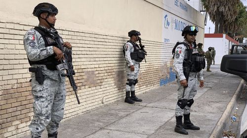 Mexican Natioanla Guard prepare a search mission for four US citizens kidnapped by gunmen at Matamoros, Mexico, Monday, March 6, 2023. 