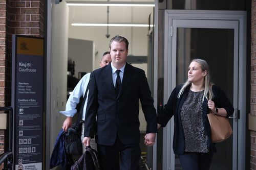 Senior Constable Kristian James Samuel White who is accused of the man slaughter of Clare Nowland leaves the Supreme Court in Sydney on November 13, 2024