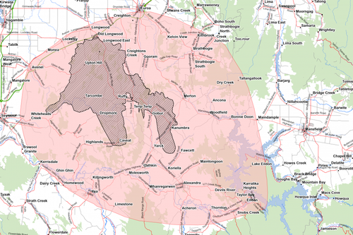 The Longwood bushfire is threatening to spread in multiple directions.