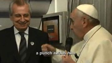 <p>Pope Francis has said that people should not kill others in the name of religion but warned he would punch anyone who insulted his mother. </p><p>
"To kill in the name of God is an absurdity," the Pope said to reporters as they travelled from Sri Lanka to the Philippines by plane. </p><p>
The Pontiff was speaking of last week's terror attacks on the French newspaper <i>Charlie Hebdo</i> that left 12 people dead, saying that "each religion has its dignity" and "there are limits".  </p><p>
"You cannot provoke, you cannot insult other people's faith, you cannot mock it," the Pope said. </p><p>
"Freedom of speech is a right and a duty that must be displayed without offending." </p><p>
But Pope Francis said there was one thing would make him want to hit a man. </p><p>
Anyone who insulted his mother should expect a Papal punch, he said, using an aide to demonstrate. </p><p>
"If my good friend Dr Gasparri says a curse word against my mother, he can expect a punch," Pope Francis said while feigning a jab at the man. </p><p>
"It's normal. You cannot provoke. You cannot insult the faith of others. You cannot make fun of the faith of others." </p><p>
The remark reminds us that even the infallible Pope Francis has a line and, like many of us, would take remarks against his mother as fighting words.
It's yet more proof that the Papa Francisco is the "People's Pope".  </p><p>
</p>