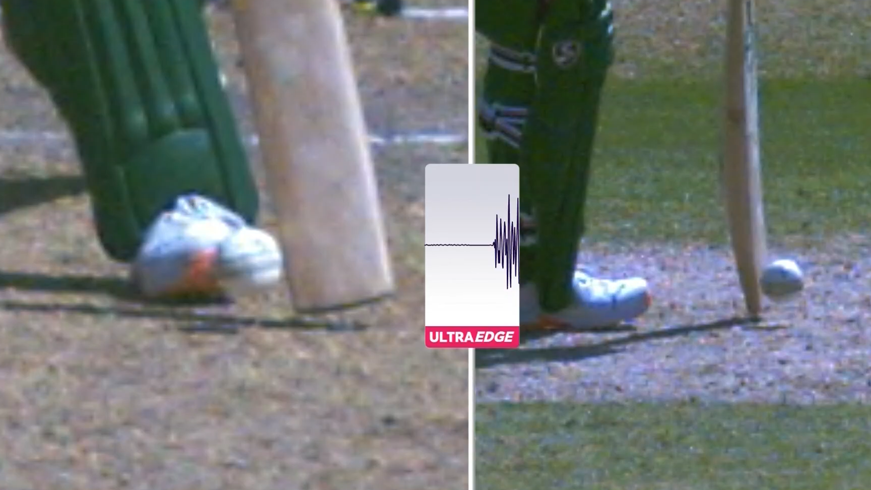 The moment the television umpire determined the spike originated from the bat hitting the ground.