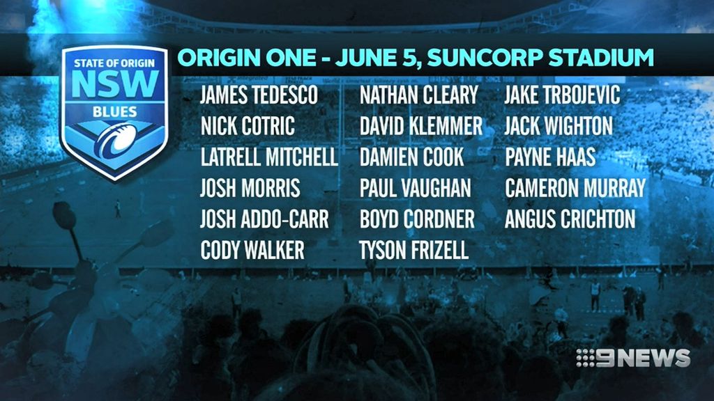 State of Origin, NSW Blues team, squad, 2021: Cody Walker, Nathan Cleary,  Jack Wighton, Panthers