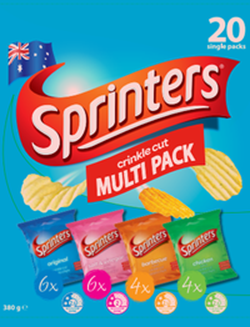 Aldi's﻿ Sprinters Crinkle Cut Multi Pack Chips