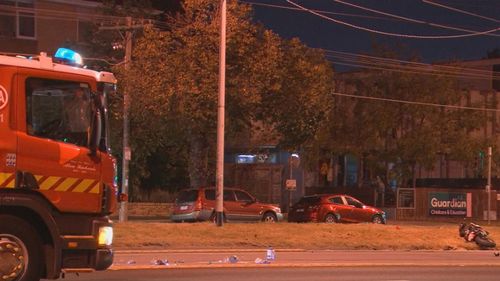 A man has died in hospital after being struck by a motorcycle in Melbourne overnight.