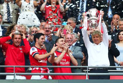 When he lifted the trophy, Gunners fans let out a defeaning roar.