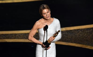 Renée Zellweger accepts the Actress in a Leading Role award for Judy at the Oscars