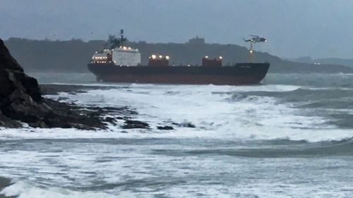 Russia cargo ship Cornwall beach