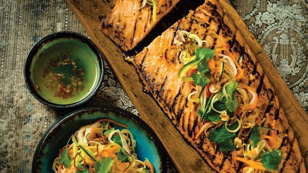 Chargrilled salmon with hot and sour dressing and pickled vegetable salad_THUMB