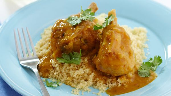 Apricot chicken with couscous