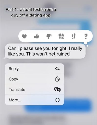 TikTok messages dating app
