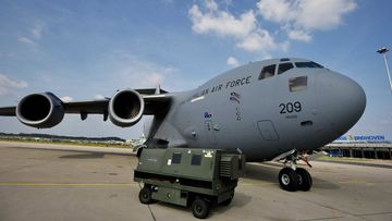 An RAAF Boeing C-17 has arrived in the Netherlands. It will carry home the bodies of the Australian MH17 victims after they have been identified. (AAP)