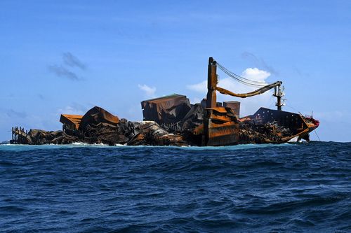 The MV X-Press Pearl sank after burning for almost two weeks, just outside Colombo's harbour on June 2, 2021. 