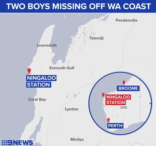 The boys were eventually found about 70km from where they disappeared. (9NEWS)