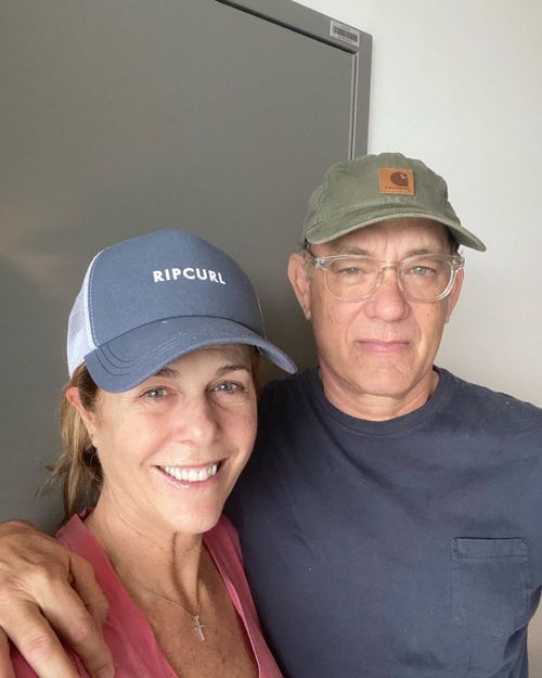 Tom Hanks and Rita Wilson in isolation