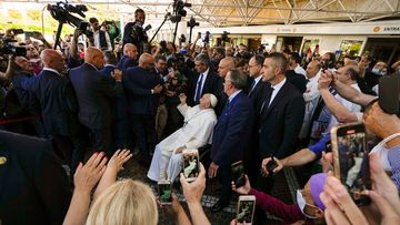 Pope Francis leaves the Agostino Gemelli University Polyclinic in Rome