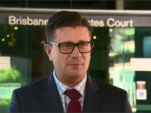 Suzi Taylor's Lawyer Michael Gatenby outside of Brisbane Magistrates Court.