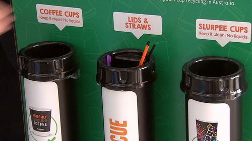 The bins have been installed at more than 200 7-Eleven stores across Australia. Picture: 9NEWS