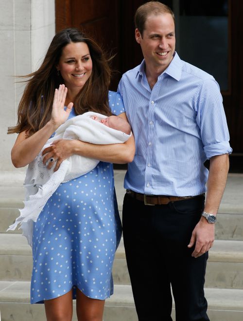 The couple with their first child, Prince George, in July 2013. (PA/AAP)