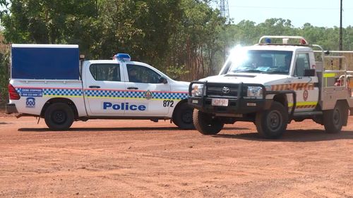 Police helped search the bushland near a power substation.