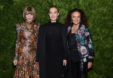 Anna Wintour, Marta Ortega and Diane von Furstenberg attend the CFDA / Vogue Fashion Fund 2019 Awards in New York City.
