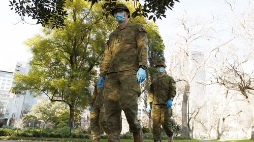 The ADF had a strong presence on Melbourne streets this morning 