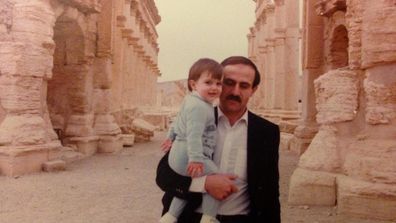 Sarah Abo and her father prior to emigrating to Australia.