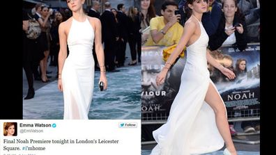 Russell Crowe, Jennifer Connelly and Emma Watson walked the ocean-themed red carpet for the London <i>Noah</i> premiere. Emma looked stunning in a white floor-length Ralph Lauren gown, with a very risky thigh-high split. While Russell walked arm in arm with buddy Hugh Jackman. We had no idea they were BFFs!<br/><br/>Check out all the snaps from the glam event, including Russell's snazzy helicopter arrival to the next premiere in Paris...<br/><br/>(<i>Author: <b><a target="_blank" href="https://twitter.com/yazberries">Yasmin Vought</a></b></i>)