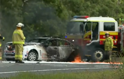 The man died after ramming a police car. (9NEWS)