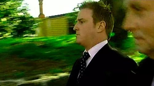 Then-Channel Seven reporter Dylan Howard after being questioned by police in 2007. (Channel Seven)