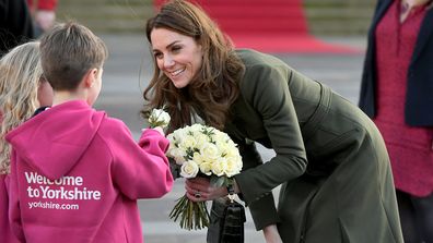 Prince William, Duke of Cambridge and Catherine, Duchess of Cambridge depart City Hall, Bradford on January 15, 2020 in Bradford, United Kingdom