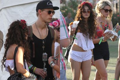 Vanessa Hudgens hangs out with <i>Carrie Diaries</i> hottie Austin Butler, before grabbing a quick festival snack.