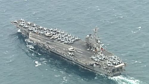 USS Ronald Reagan Brisbane US sailors docked USA Australia military exercise news Queensland