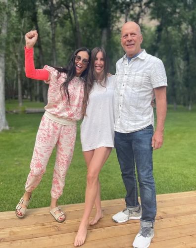 Tallulah Willis with mum Demi Moore and dad Bruce Willis.