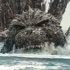 Godzilla rising out of ocean in Godzilla Minus One (Toho)