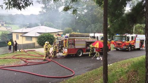 Fire crews were called to the Strawberry Road, Beerwah scene. (9NEWS)
