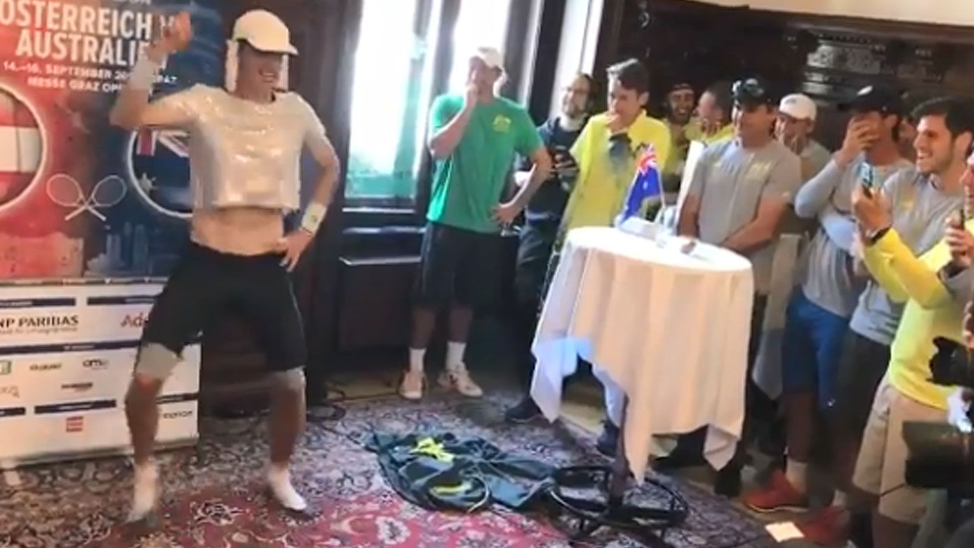 Aussie pulls out surprise Beyonce dance routine during Davis Cup draw announcement
