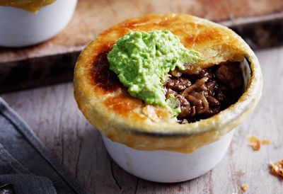 Recipe: <a href="https://kitchen.nine.com.au/recipes/little-beef-and-onion-pot-pies-with-mushy-peas/97fad56b-dd90-4f79-8cb2-cb0338139c84" target="_top" draggable="false">Little beef and onion pot pies</a>