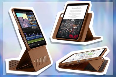 9PR: ESR Adjustable Stand with Removable Magnetic Cover for Apple iPad Air 11-inch, Brown