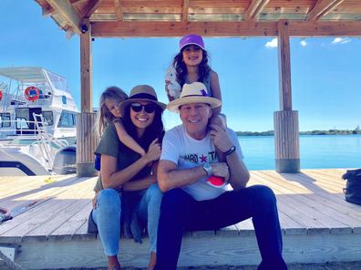 Bruce Willis with wife Emma Heming and daughters Mabel and Evelyn.