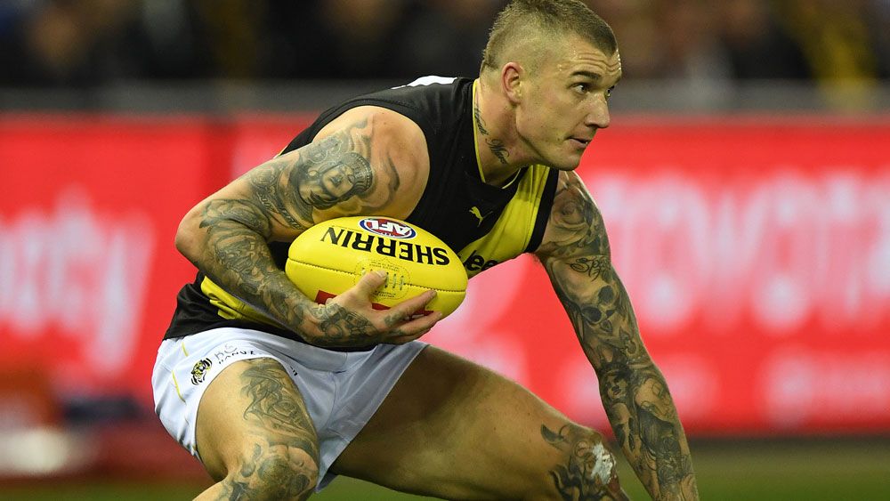 Dustin Martin turned in another five-star performance for Richmond in a win over North Melbourne. (AAP)