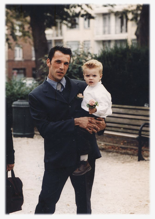 Theo served as a page boy during the ceremony, while his father Laurent Hayez was a best man.